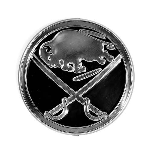 Buffalo Sabres Molded Chrome Emblem "Circle Buffalo Crossed Sabres" Logo