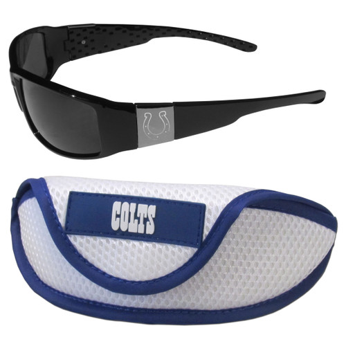 Indianapolis Colts Chrome Wrap Sunglasses and Sports Case