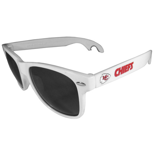 Kansas City Chiefs Beachfarer Bottle Opener Sunglasses, White