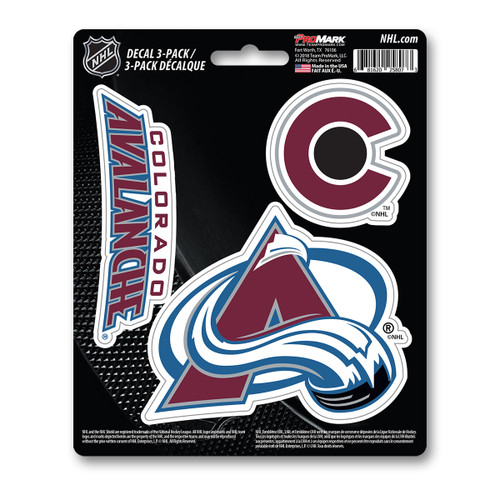 Colorado Avalanche Decal 3-pk 3 Various Logos / Wordmark