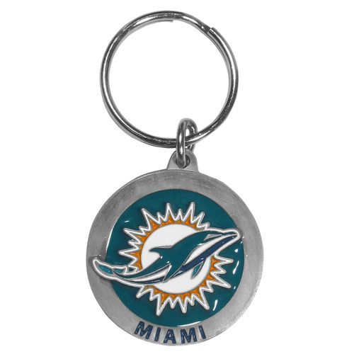 Miami Dolphins Carved Metal Key Chain