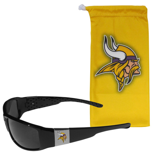 Minnesota Vikings Chrome Wrap Sunglasses and Bag