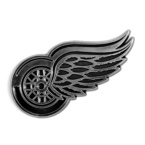 Detroit Red Wings Molded Chrome Emblem "Winged Wheel" Primary Logo