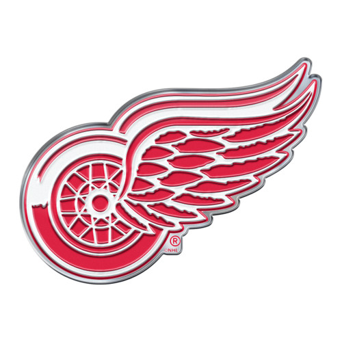 Detroit Red Wings Embossed Color Emblem "Winged Wheel" Primary Logo