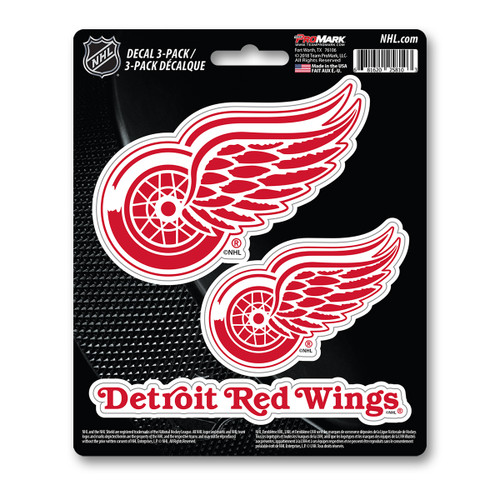 Detroit Red Wings Decal 3-pk 3 Various Logos / Wordmark