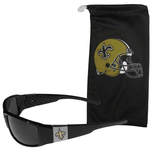 New Orleans Saints Chrome Wrap Sunglasses and Bag