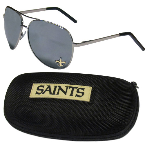 New Orleans Saints Aviator Sunglasses and Zippered Carrying Case