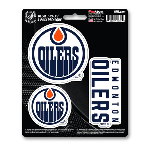 Edmonton Oilers Decal 3-pk 3 Various Logos / Wordmark