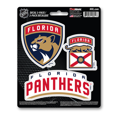 Florida Panthers Decal 3-pk 3 Various Logos / Wordmark