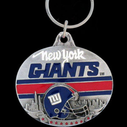 New York Giants Oval Carved Metal Key Chain