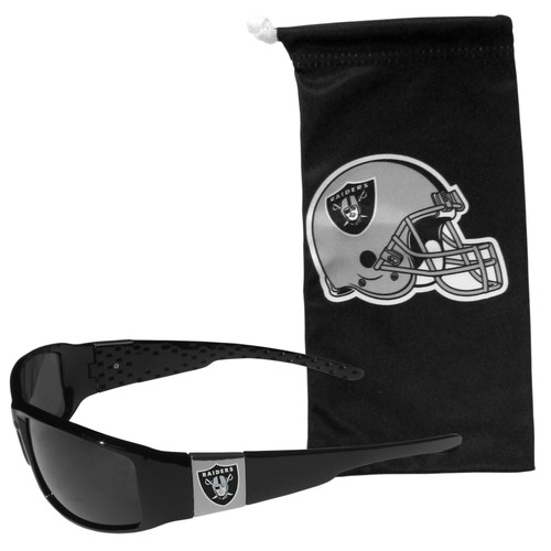 Las Vegas Raiders Chrome Wrap Sunglasses and Bag