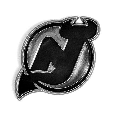 New Jersey Devils Molded Chrome Emblem "NJ Devil Horn" Logo