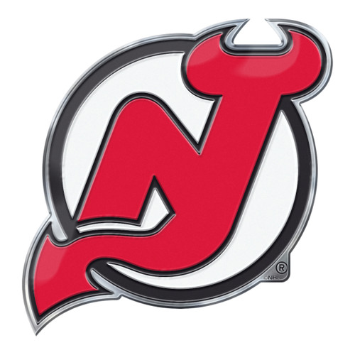 New Jersey Devils Embossed Color Emblem "NJ Devil Horn" Logo
