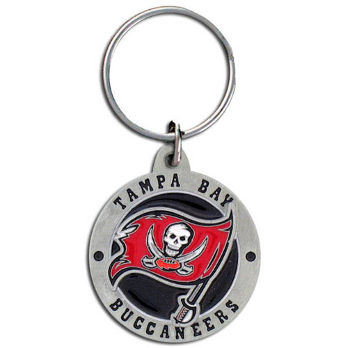 Our fully cast, metal Tampa Bay Buccaneers key chain has intricate detail and expertly enameled color.