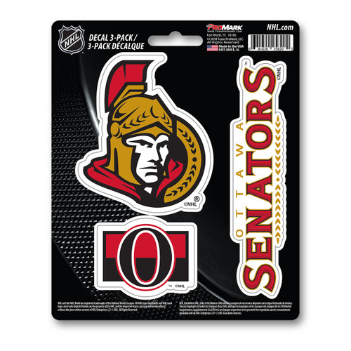 Ottawa Senators Decal 3-pk 3 Various Logos / Wordmark