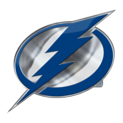 Tampa Bay Lightning Embossed Color Emblem "Circle Lighting Bolt" Logo