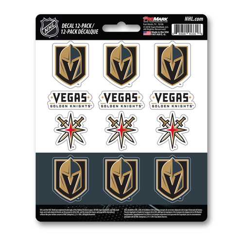 Vegas Golden Knights Mini Decal 12-pk 12 Various Logos / Wordmark