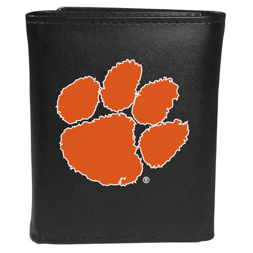 Clemson Tigers Leather Tri-fold Wallet, Large Logo