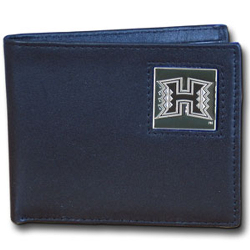 Hawaii Warriors Leather Bi-fold Wallet Packaged in Gift Box