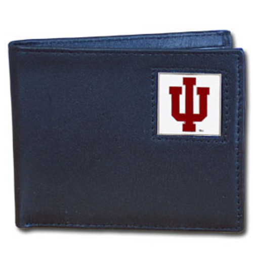 Indiana Hoosiers Leather Bi-fold Wallet Packaged in Gift Box