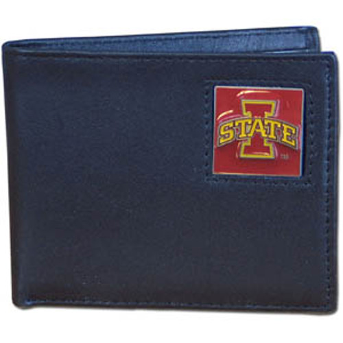 Iowa St. Cyclones Leather Bi-fold Wallet Packaged in Gift Box