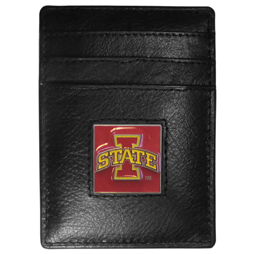 Iowa St. Cyclones Leather Money Clip/Cardholder Packaged in Gift Box