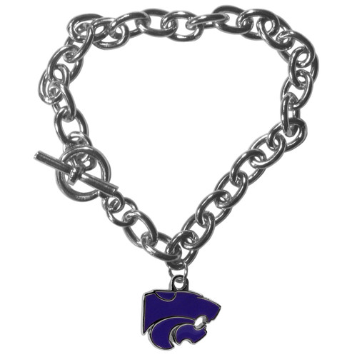 Kansas St. Wildcats Charm Chain Bracelet