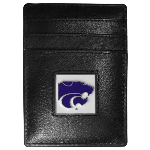 Kansas St. Wildcats Leather Money Clip/Cardholder Packaged in Gift Box