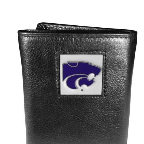 Kansas St. Wildcats Deluxe Leather Tri-fold Wallet Packaged in Gift Box