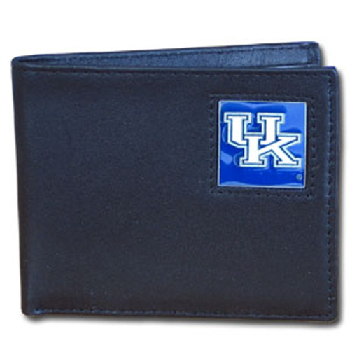 Kentucky Wildcats Leather Bi-fold Wallet Packaged in Gift Box