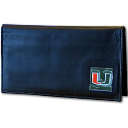 Miami Hurricanes Deluxe Leather Checkbook Cover