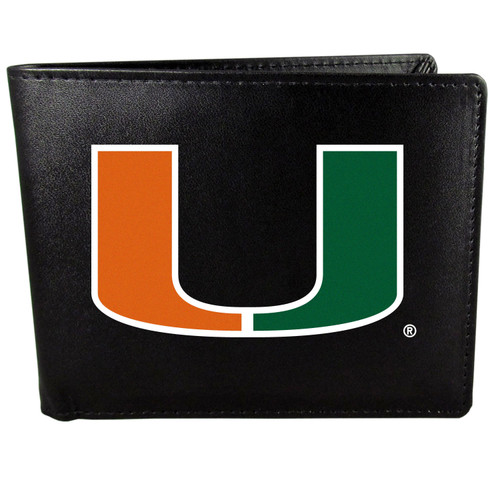 Miami Hurricanes Leather Bi-fold Wallet, Large Logo