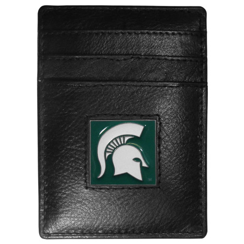 Michigan St. Spartans Leather Money Clip/Cardholder