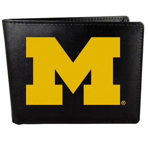 Michigan Wolverines Leather Bi-fold Wallet, Large Logo