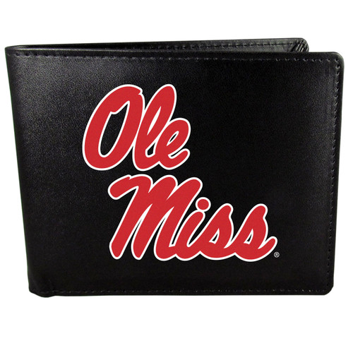 Mississippi Rebels Leather Bi-fold Wallet, Large Logo