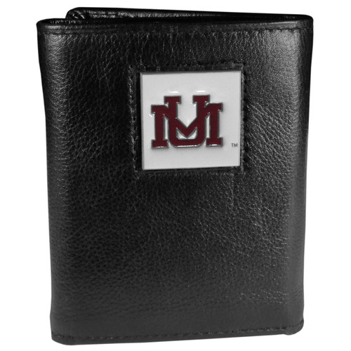 Montana Grizzlies Deluxe Leather Tri-fold Wallet Packaged in Gift Box