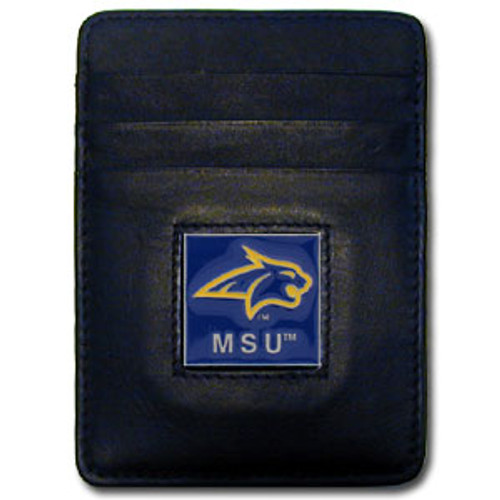 Montana St. Bobcats Leather Money Clip/Cardholder Packaged in Gift Box