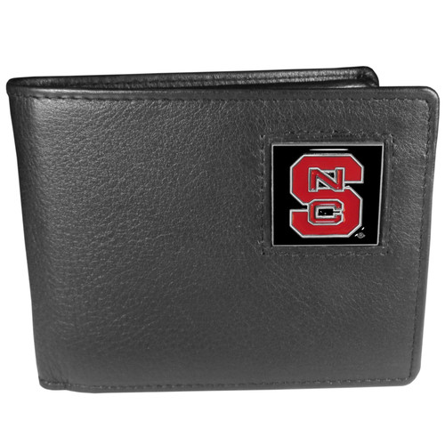 N. Carolina St. Wolfpack Leather Bi-fold Wallet Packaged in Gift Box