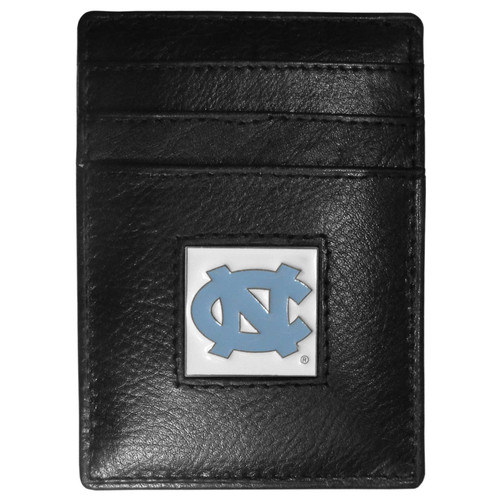 N. Carolina Tar Heels Leather Money Clip/Cardholder Packaged in Gift Box