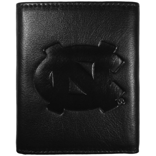 N. Carolina Tar Heels Embossed Leather Tri-fold Wallet