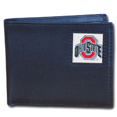 Ohio St. Buckeyes Leather Bi-fold Wallet Packaged in Gift Box