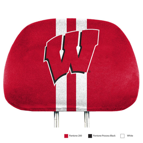 Wisconsin Badgers "W" Primary Logo Headrest Covers