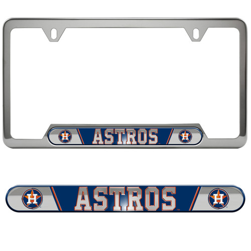 Houston Astros Embossed License Plate Frame Primary Logo and Wordmark