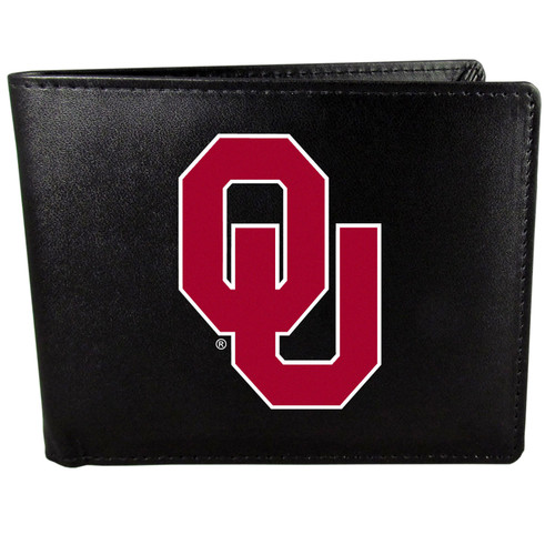 Oklahoma Sooners Leather Bi-fold Wallet, Large Logo