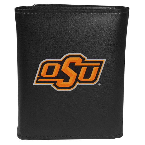 Oklahoma St. Cowboys Leather Tri-fold Wallet, Large Logo
