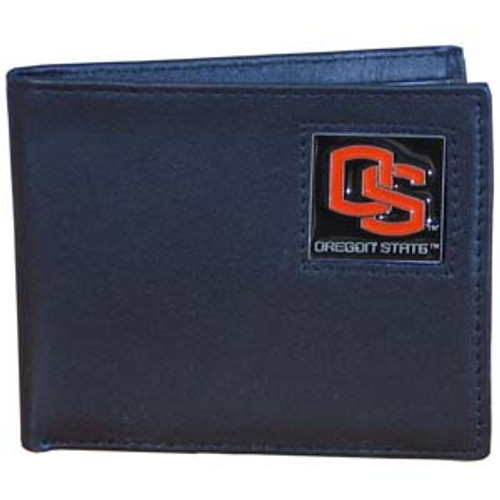 Oregon St. Beavers Leather Bi-fold Wallet Packaged in Gift Box