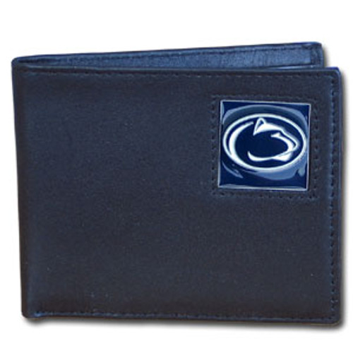 Penn St. Nittany Lions Leather Bi-fold Wallet Packaged in Gift Box