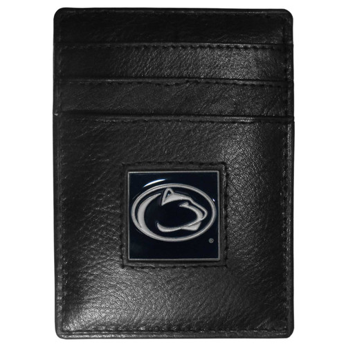 Penn St. Nittany Lions Leather Money Clip/Cardholder Packaged in Gift Box