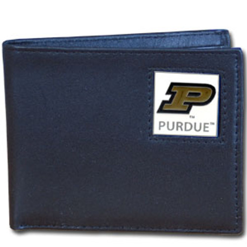 Purdue Boilermakers Leather Bi-fold Wallet Packaged in Gift Box