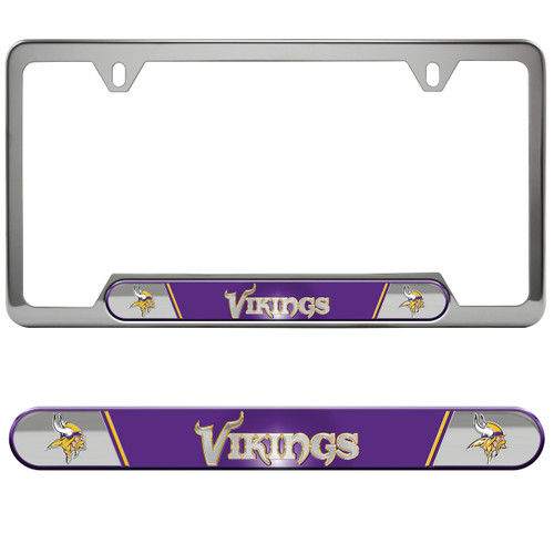 Minnesota Vikings Embossed License Plate Frame Primary Logo and Wordmark Purple